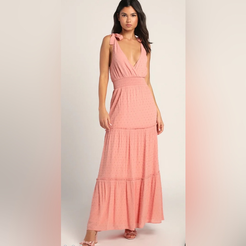 Lulus Swiss Dot Maxi Dress- NWT- M